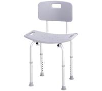 HOMCOM Sedia Doccia Altezza Regolabile 8 Livelli in Alluminio e Plastica