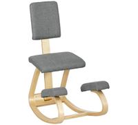 HOMCOM Sedia Ergonomica a Inginocchiatoio Imbottita 51x84x93 cm Grigio