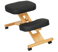 HOMCOM Sedia Ergonomica con Inginocchiatoio Altezza Regolabile e Rotelle Nero
