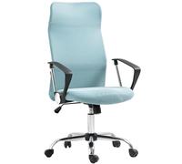 HOMCOM Sedia Ergonomica da Ufficio Girevole e Dondolo con Ruote, Altezza Regolabile e Schienale a Rete, 63x65x109-119 cm, Verde Chiaro