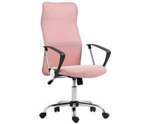HOMCOM Sedia Ergonomica da Ufficio Girevole e Dondolo con Ruote, Altezza Regolabile e Schienale a Rete, 63x65x109-119 cm, Rosa