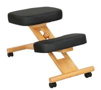HOMCOM Sedia Ergonomica Inginocchiata con Altezza Regolabile, Sedia Posturale Ergonomica da Ufficio e Casa, Sgabello Inginocchiatoio Ergonomico in Legno con Ruote, Nero