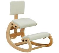 HOMCOM Sedia Ergonomica Inginocchiata con Movimento a Dondolo Crema