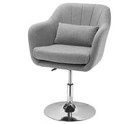 HOMCOM Sedia Moderna girevole 360° in tessuto traspirante con supporto lombare, grigio