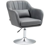 HOMCOM Sedia Girevole a 360° ad Altezza Regolabile Grigio Scuro