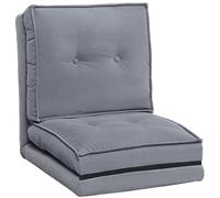 HOMCOM Sedia Lounge Pieghevole Pavimento, Morbida, 59x230x15cm, Grigia