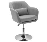 HOMCOM Sedia Moderna girevole 360° in tessuto traspirante con supporto lombare, grigio
