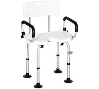 HOMCOM Sedia per Doccia per Anziani, Disabili e Donne Incinte Imbottita con Forma a U, 54x52x70-82cm, Bianco