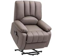 HOMCOM Sedia reclinabile elettrica Sedia relax reclinabile in microfibra con poggiapiedi e telecomando - 86 x 92 x 102 cm - Grigio