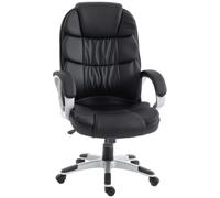 HOMCOM Sedia Ufficio Ergonomica Schienale Curvo Alto Funzione Dondolo Nero