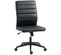 HOMCOM Sedia Ufficio in Pelle PU con Funzione a Dondolo, Altezza Regolabile 97-107 cm, Sedia Scrivania Girevole con Schienale Ricurvo e Seduta Imbottita, Nero