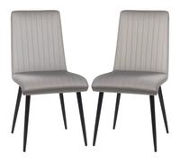 HOMCOM Sedie da Cucina Imbottite Set 2pz in Poliestere e Acciaio