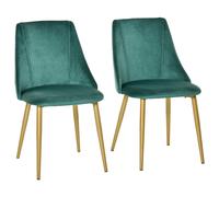 HOMCOM Sedie Moderne e Imbottite da Salotto Soggiorno Set 2 Pz Verde
