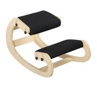HOMCOM Seduta seduta Ginocchia, seduta ergonomica in legno a dondolo, sedia al ginocchio regolabile per ufficio a casa, migliorare la postura, mal di schiena, nero