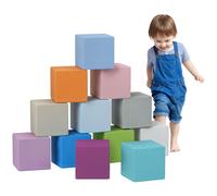 HOMCOM Set 12 Cubi Morbidi Gioco per Bambini Educativo Età 12-36 Mesi 20x20x20cm