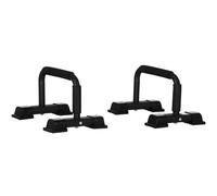 HOMCOM Set 2 Barre Parallele in Acciaio con Impugnatura Antiscivolo Nero