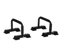 HOMCOM Set 2 Barre Parallele in Acciaio con Impugnatura Antiscivolo Nero