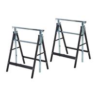 HOMCOM Set 2 Cavalletti da Lavoro Altezza Regolabile e Pieghevoli in Acciaio