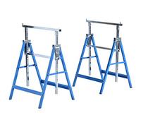 HOMCOM Set 2 Cavalletti da Lavoro Telescopici Pieghevoli e Regolabili in Altezza, in Tubi Acciaio, 68x58x80cm Max 200kg