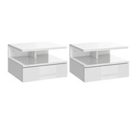 HOMCOM Set 2 Comodini Moderni Sospesi con Cassetto 35x32x22.5cm