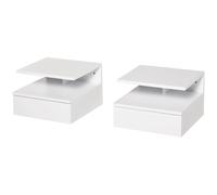 HOMCOM Set 2 Comodini Moderni Sospesi con Cassetto e Mensola 35x32x22.5 cm