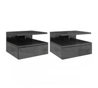 HOMCOM Set 2 Comodini Moderni Sospesi con Cassetto e Mensola 35x32x22.5 cm