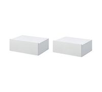 HOMCOM Set 2 Comodini Sospesi con Cassetti, Comodini Camera da Letto in Truciolato, Stile Moderno, 40x30x15 cm, Bianco