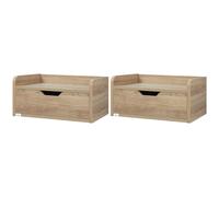 HOMCOM Set 2 Comodini Sospesi Moderni in Truciolato con Montaggio a Parete