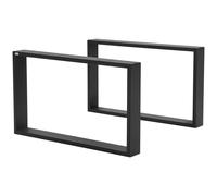 HOMCOM Set 2 Gambe da Tavolini in Acciaio Rettangolari Stile Industriale Nero
