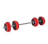 HOMCOM HOMCOM Set Bilanciere e Manubri Pesi da 20kg Dischi Rivestiti in PP Antigraffio | Homcom 20