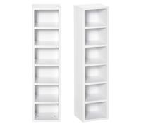 HOMCOM Set 2 Librerie Scaffale porta CD a 12 Ripiani in Legno Bianco