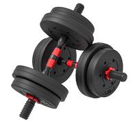HOMCOM Set 2 Manubri con 8 Dischi, Connettore e Peso Totale 15 kg, Nero Aosom Italy