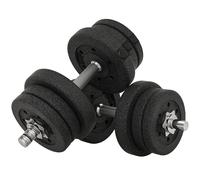 HOMCOM Set 2 Manubri da 25 kg Totali in Acciaio e Plastica con 12 Dischi