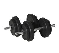 HOMCOM Set 2 Manubri con Dischi in Acciaio e Plastica Nero