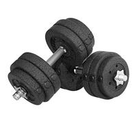 HOMCOM Set 2 Manubri con Dischi in Acciaio e Plastica Nero