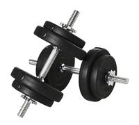 HOMCOM Set 2 Manubri Pesi da 25 kg Totali con 12 Dischi in Acciaio e Plastica