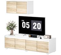 HOMCOM Set 2 Pezzi in Truciolato Mobile TV e Mobile Multiuso a Parete