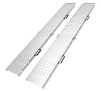 HOMCOM Set 2 Rampe di Carico Pieghevoli Metallo 400 kg 180x25.5 cm Argento