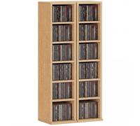 HOMCOM Set 2 Scaffali porta CD a 6 Ripiani Regolabili per 204 CD color Legno