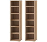 HOMCOM Set 2 Scaffali Porta CD con Mensole Regolabili 21x22.5x88.5cm