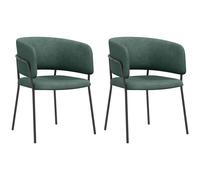 HOMCOM Set 2 Sedie da Pranzo Imbottite 57x53x73 cm Verde