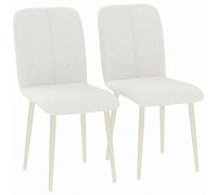 HOMCOM Set 2 sedie da pranzo imbottite in tessuto con gambe leggere, crema Aosom Italy