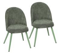 HOMCOM Set di 2 Sedie Sala da Pranzo in Velluto, Seduta Spessa, Verde Scuro | Sedie da Cucina Moderne, Schienale Trapuntato, Gambe in Acciaio, Sedia Imbottita per Cucina Camera da Letto Soggiorno