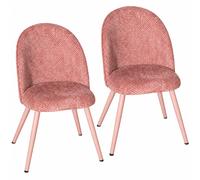 HOMCOM Set 2 Sedie da Pranzo Moderne e Imbottite, Rosa