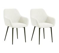 HOMCOM Set 2 Sedie da Pranzo Stile Nordico Vellutato con Braccioli Grigio Scuro