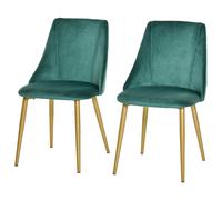 HOMCOM Set 2 Sedie Moderne e Imbottite da Salotto Cucina Verde 50x56.5x85cm