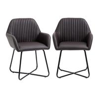 HOMCOM Set 2 Sedie Moderne per Sala da Pranzo o Soggiorno in Similpelle