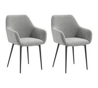 HOMCOM Set 2 Sedie Sala da Pranzo Imbottite 54x57x80 cm Grigio Scuro