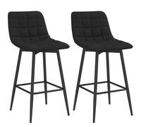 HOMCOM Set 2 Sgabelli Alti, Stile Nordico, Schienale e Poggiapiedi, Nero
