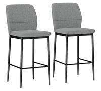 HOMCOM Set 2 Sgabelli Bar in Velluto Sgabelli Cucina 41x52x97 cm Grigio